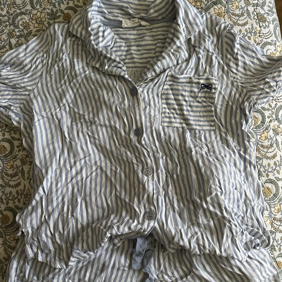 Pink Rose Other - Pink Rose Blue and White Striped Sleepwear Top